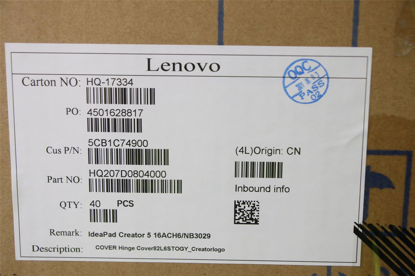 Lenovo Hinge Cover82L6STOGY_Creatorlogo 5CB1C74900