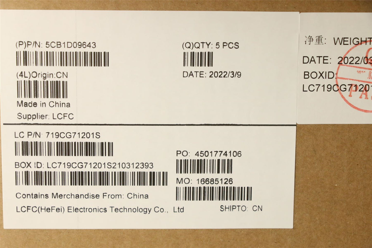 Lenovo Upper Case ASM_SWS L82JFSGw/RGBWRF 5CB1D09643