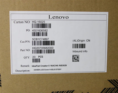 Lenovo Pro 5-16ACH6 5 Pro-16ACH6 LCD Cover Rear Back Housing Grey 5CB1C74897