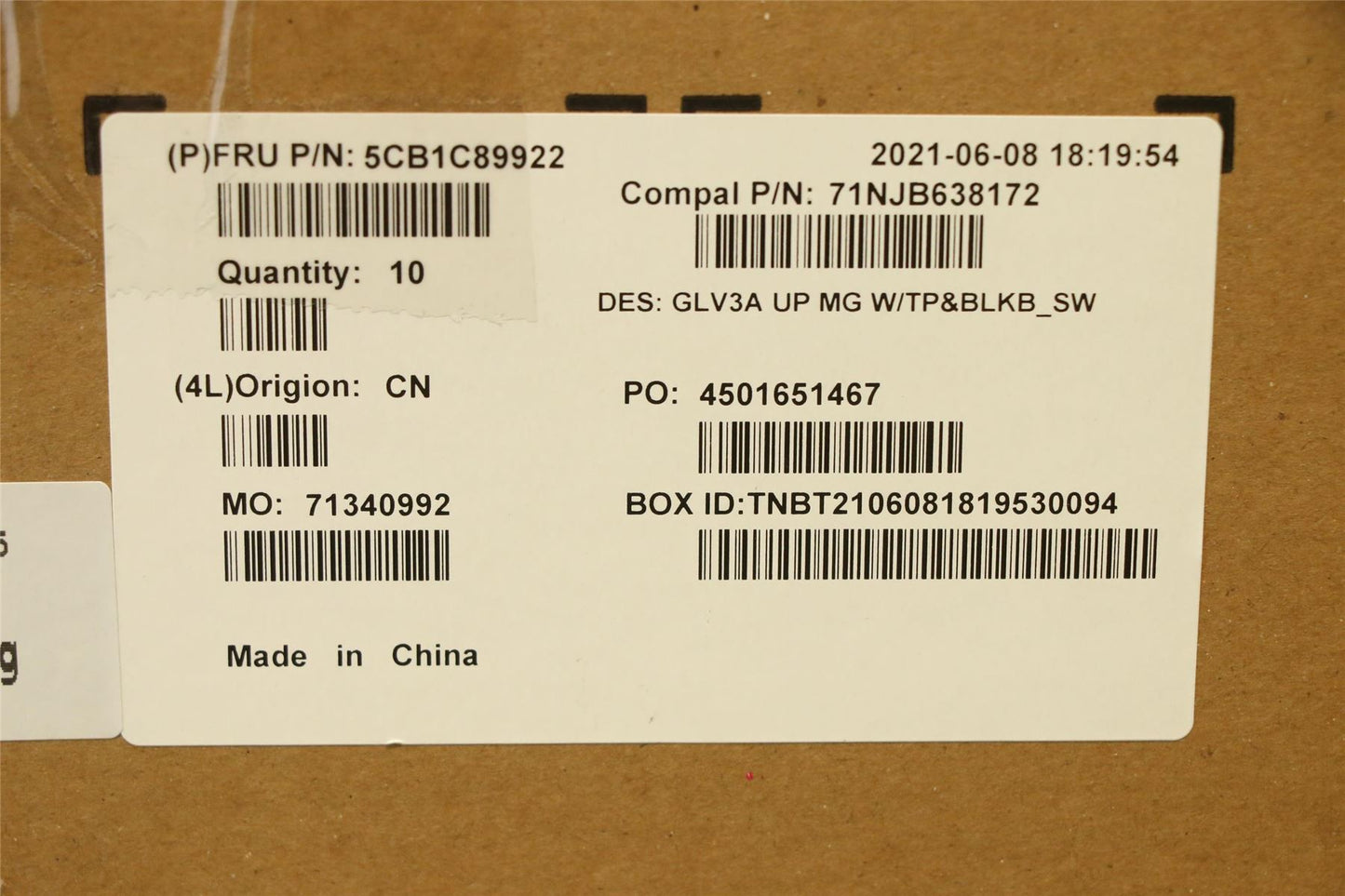 Lenovo Upper Case ASM_SWS C 21A2 MGBL 5CB1C89922