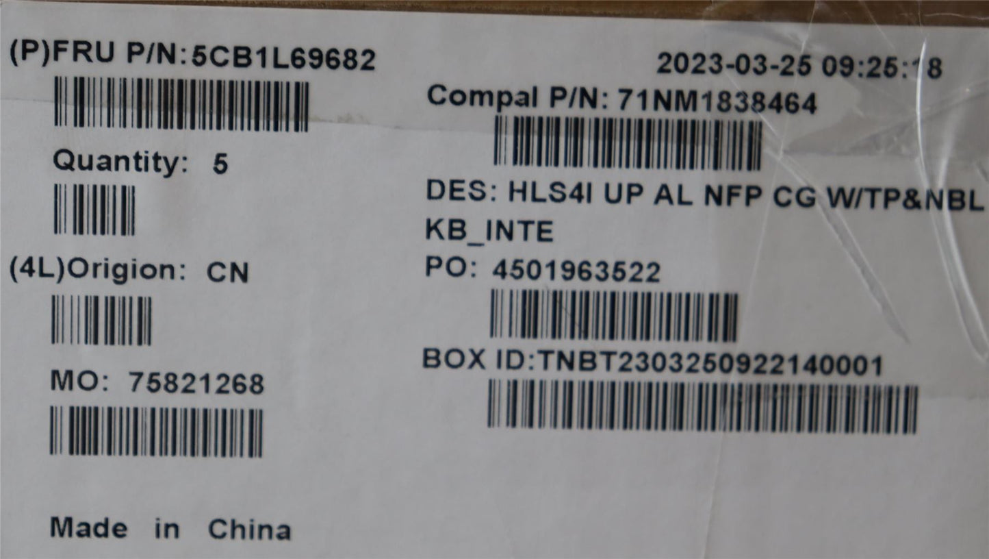 Lenovo UpCase_EUROENGC82XD NFP CG NBL AL 5CB1L69682