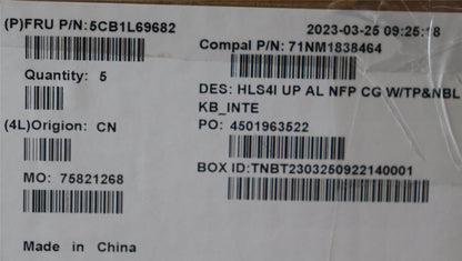 Lenovo UpCase_EUROENGC82XD NFP CG NBL AL 5CB1L69682