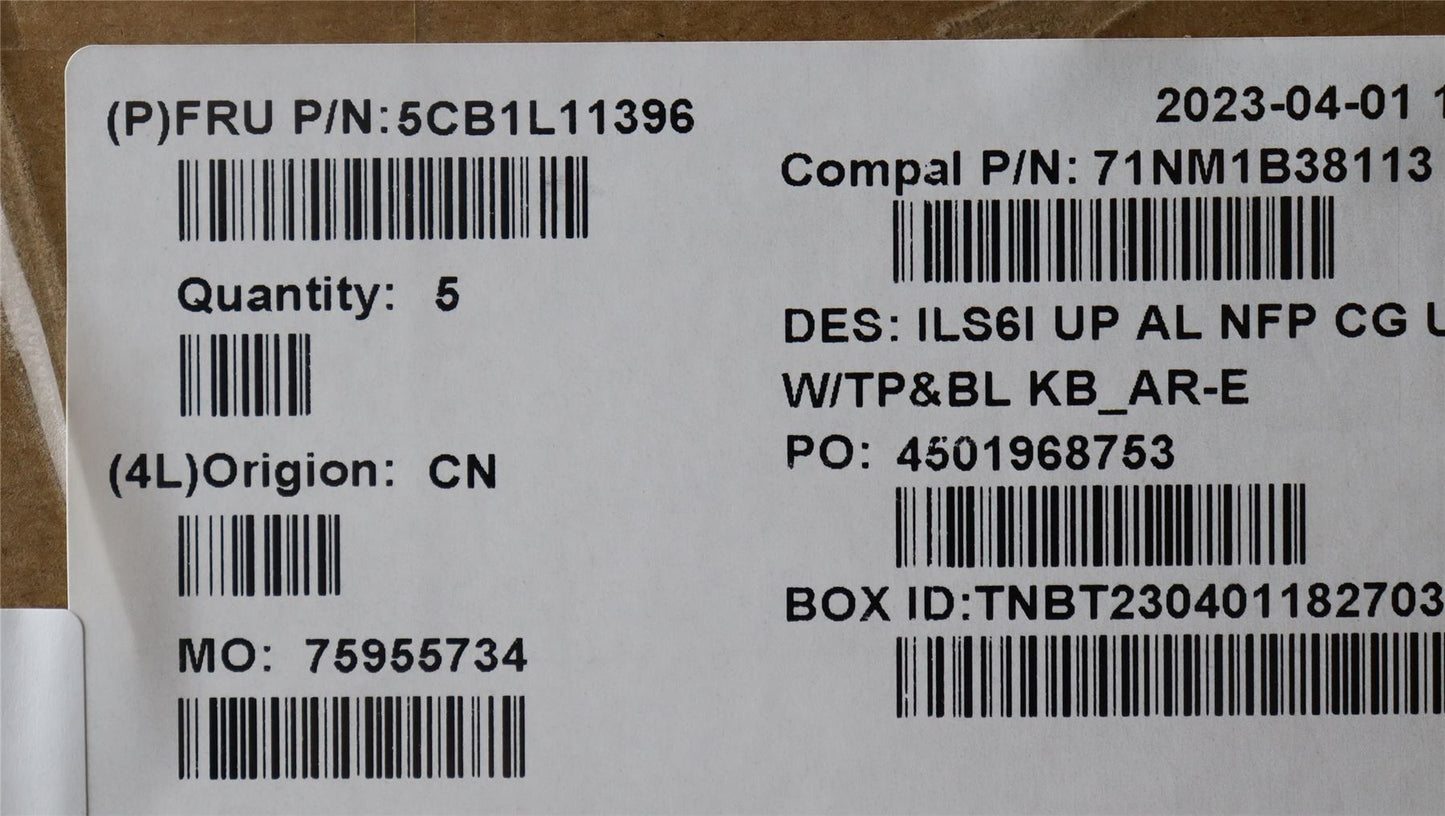 Lenovo IdeaPad 5 16ABR8 Palmrest Cover Touchpad Keyboard Arabic 5CB1L11396