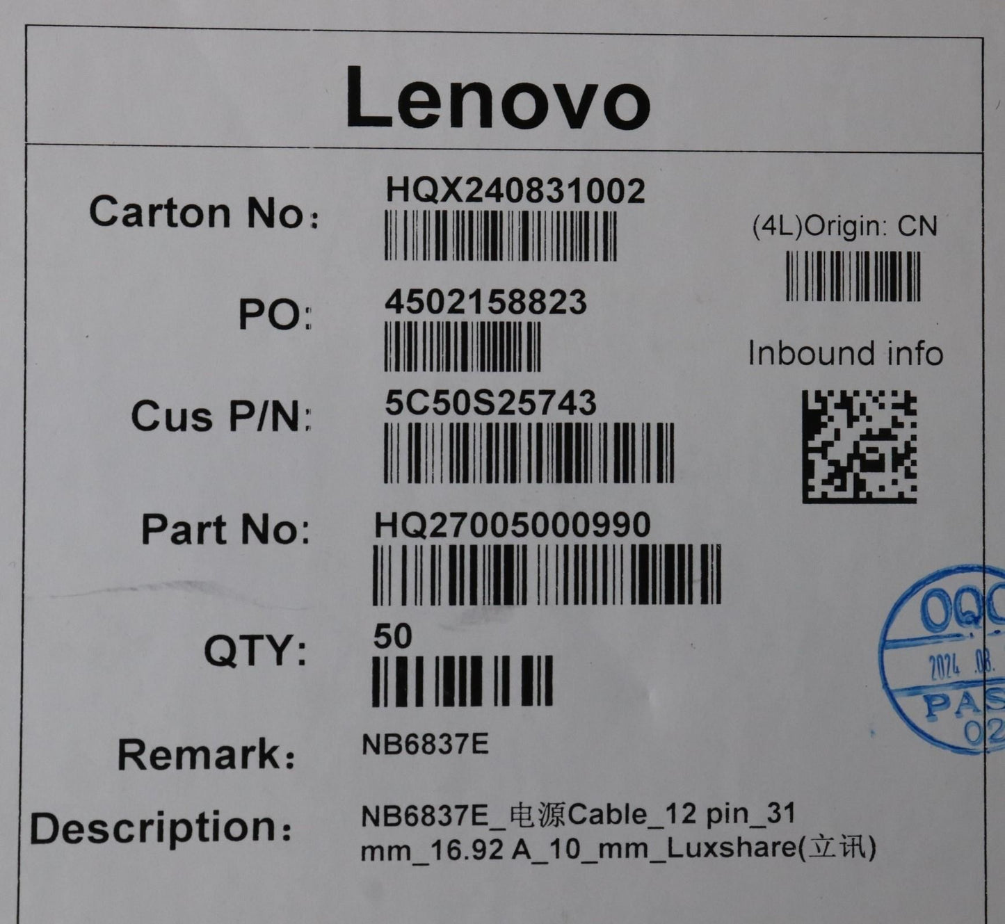 Lenovo CARDPOP BAT H 83GH Board 5C50S25743