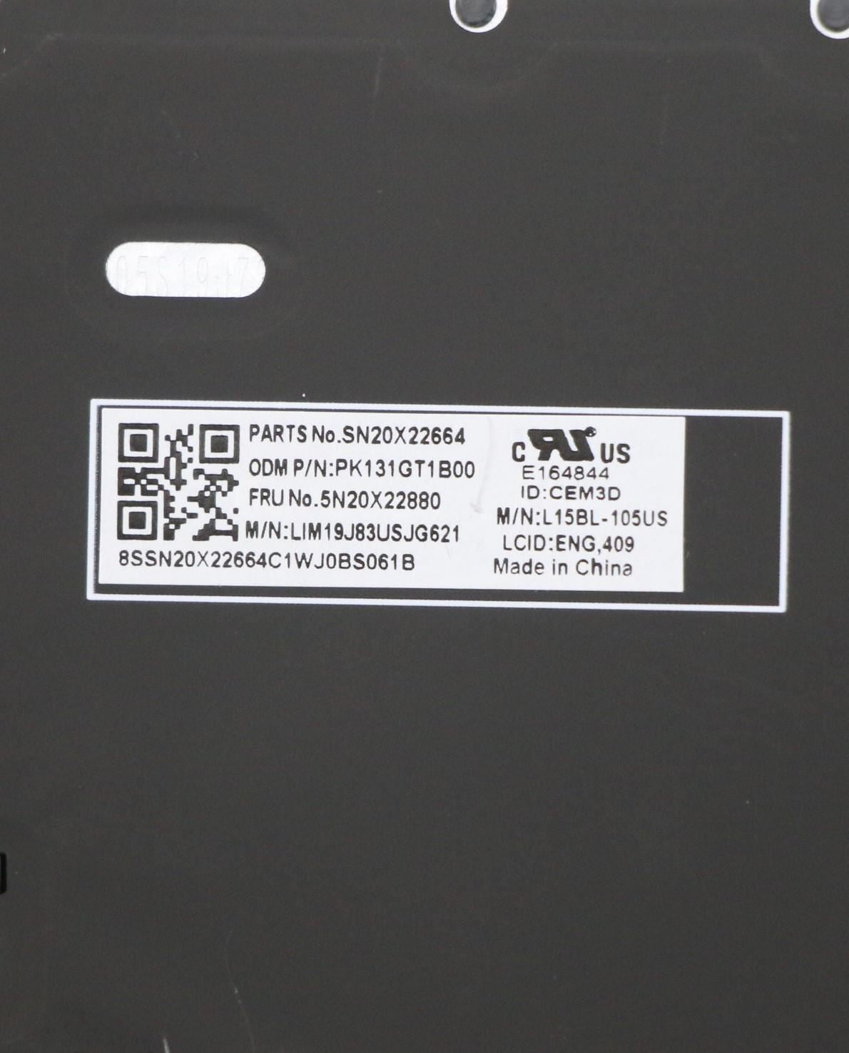 Lenovo ThinkPad P15v 3 T15p 3 Keyboard US Black Backlit 5N20X22880