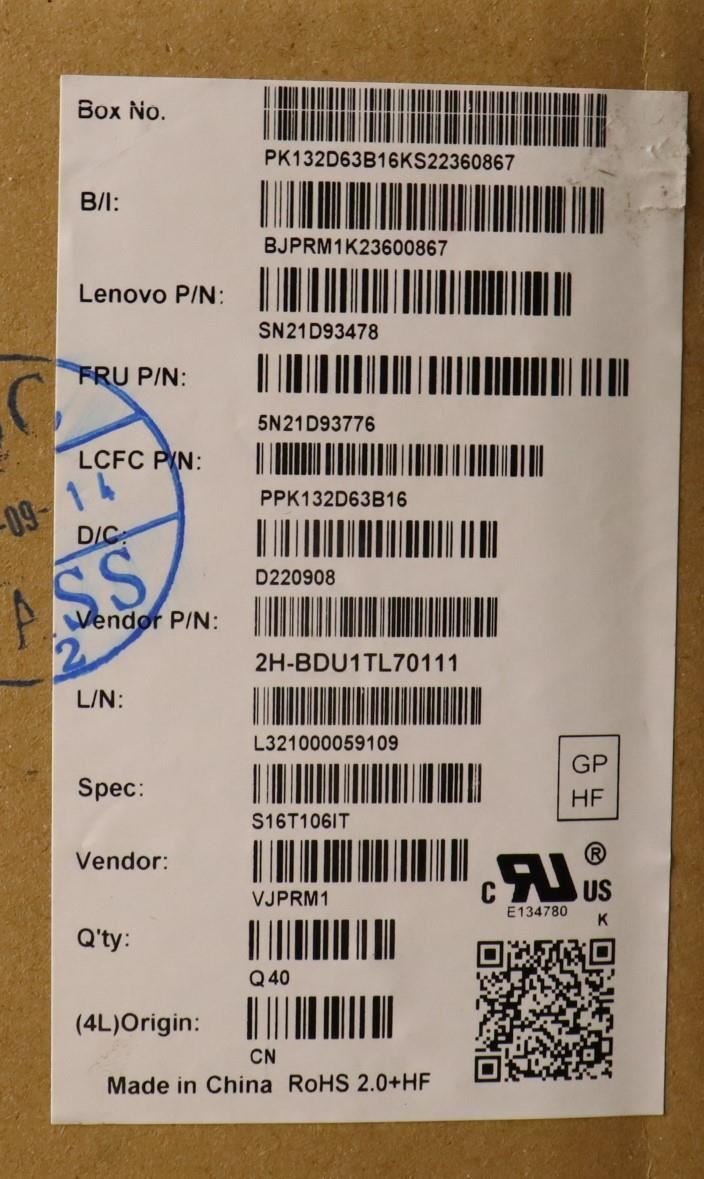 Lenovo ThinkPad P16s 1 L15 3 T16 1 Keyboard Italian Black Backlit 5N21D93776