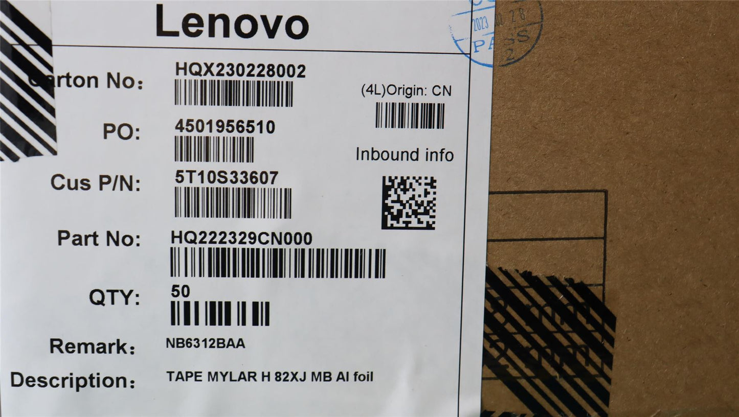 Lenovo TAPE MYLAR H 82XJ MB Al foil 5T10S33607