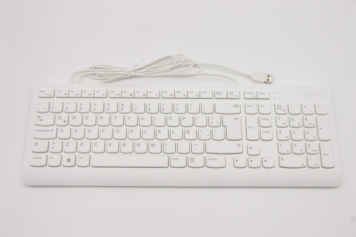 Lenovo DT_KYB USB G2 WHT_LA-Spa Spanish Latin American Keyboard 5D50U84484