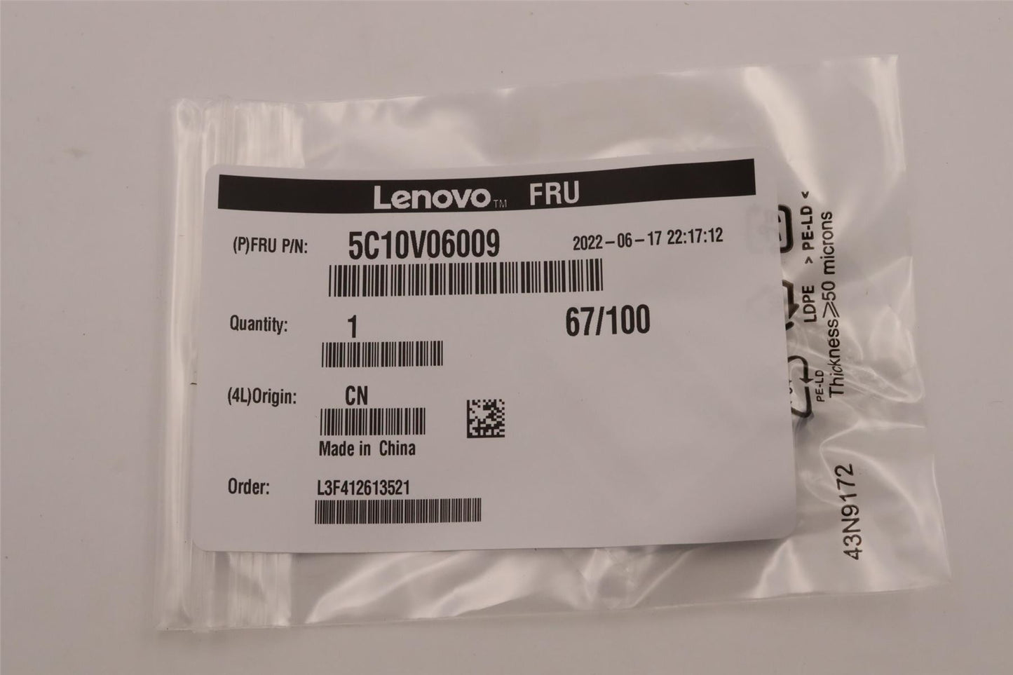 Lenovo USB to type C dongle 5C10V06009
