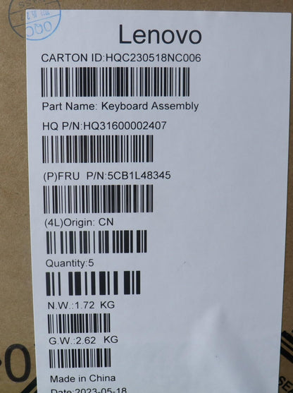 Lenovo Yoga 7 14ARP8 Palmrest Cover Keyboard French Blue 5CB1L48345