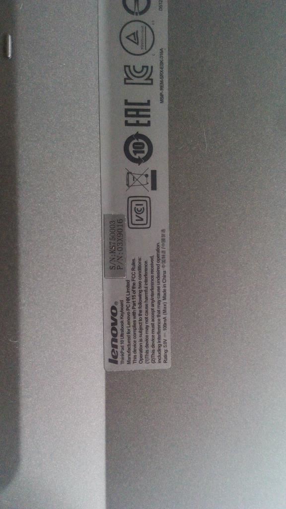 Lenovo TP 10 KB-Portuguese Keyboard 03X9016