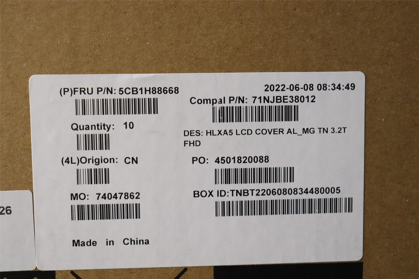 Lenovo LCD Cover C 21DL MG TN 3.2t 5CB1H88668