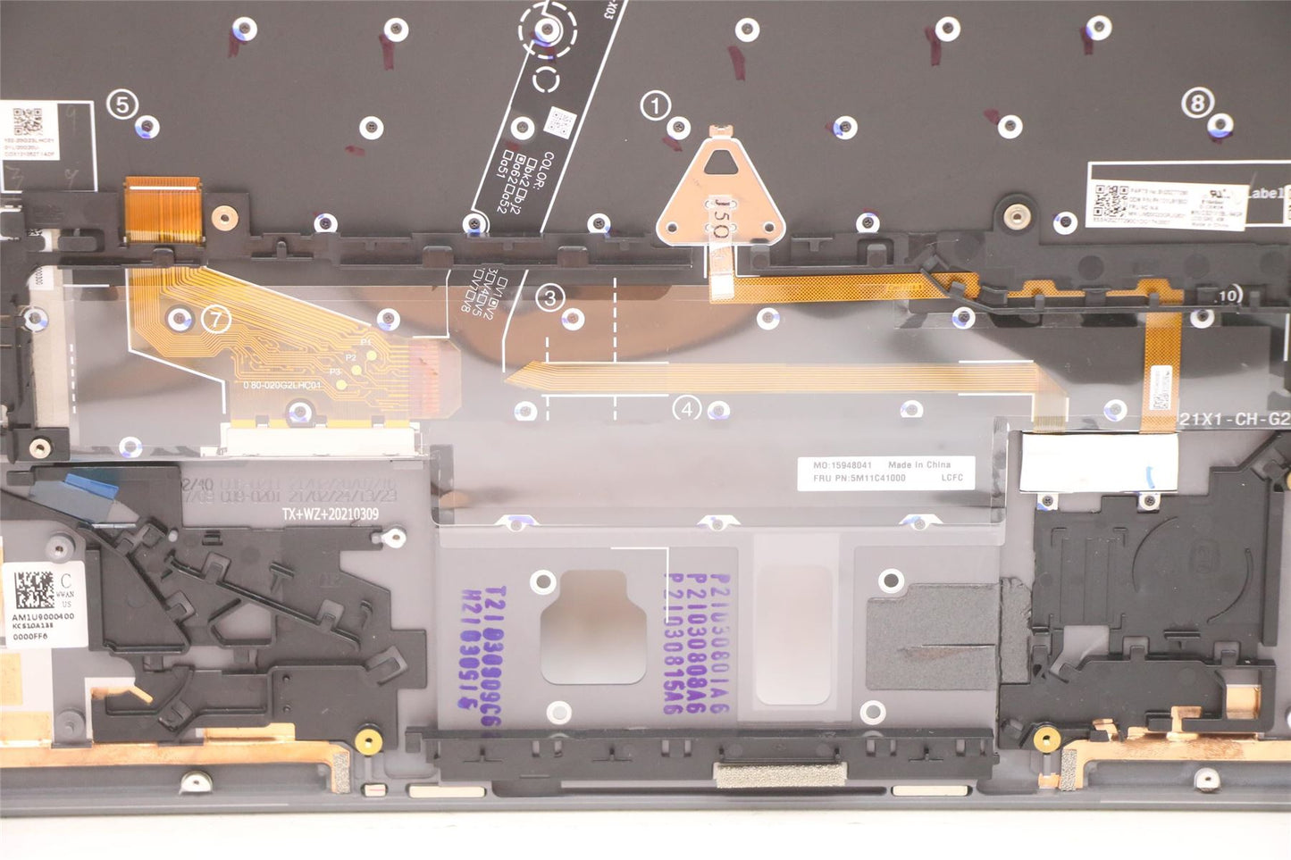 Lenovo ThinkPad X1 6th Gen Keyboard Palmrest Top Cover Greek 5M11C41000