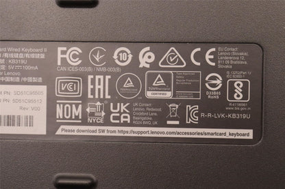 Lenovo SMC KBD-Tra Cn/US Eng US English Keyboard 5D51H38252