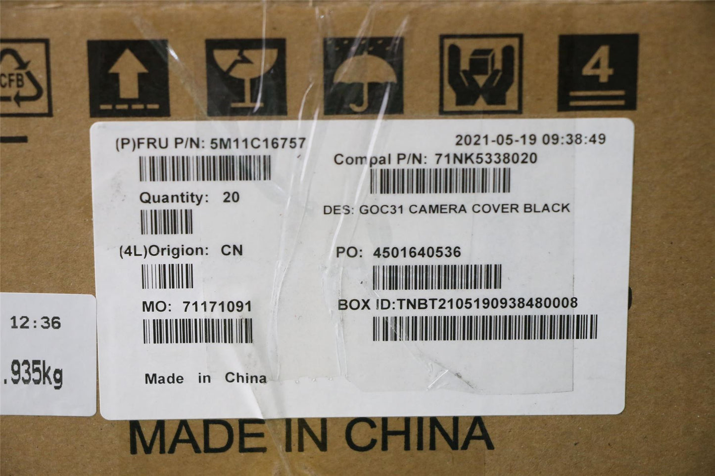 Lenovo MECH_ASM Back H camera,Black,AIO 3 22 5M11C16757