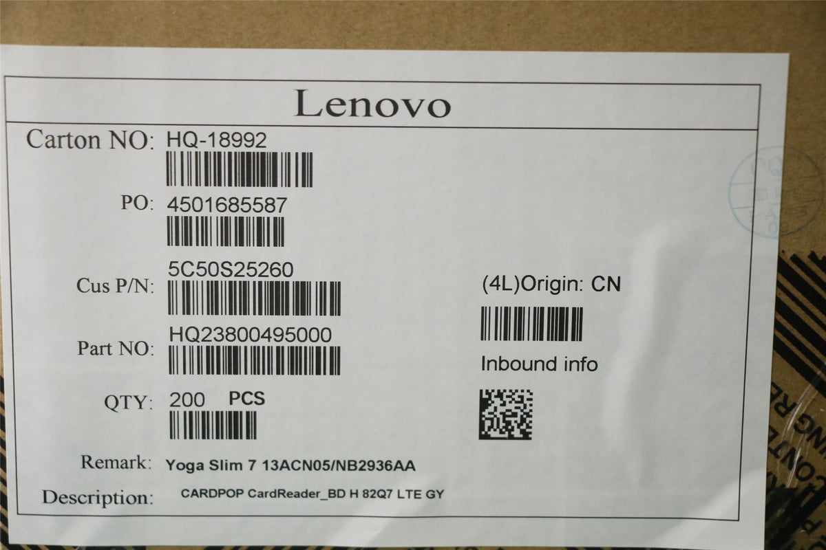 Lenovo CardReader_BD H 82Q7 LTE GY 5C50S25260