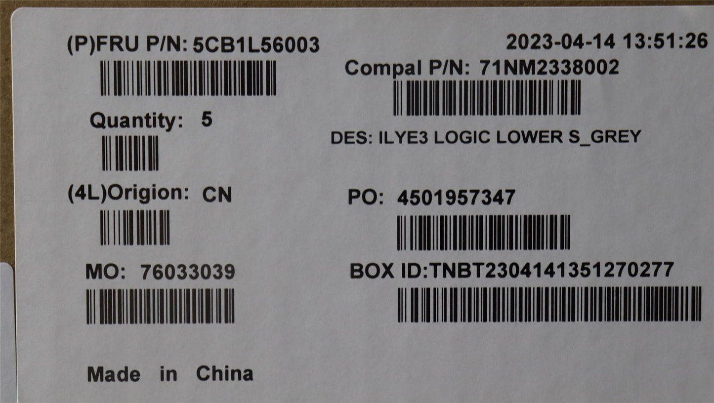 Lenovo Lower Case C 82YA STGY L 5CB1L56003