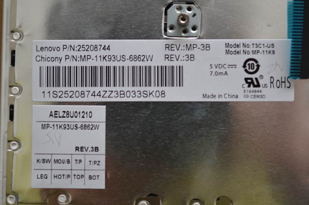 Lenovo CCYT3C1US84keyBlkKeGryslvFKBD（win8） Keyboard 25208744