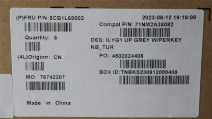 Lenovo Legion S7 16IRH8 Keyboard Palmrest Top Cover Turkish Grey 5CB1L68002