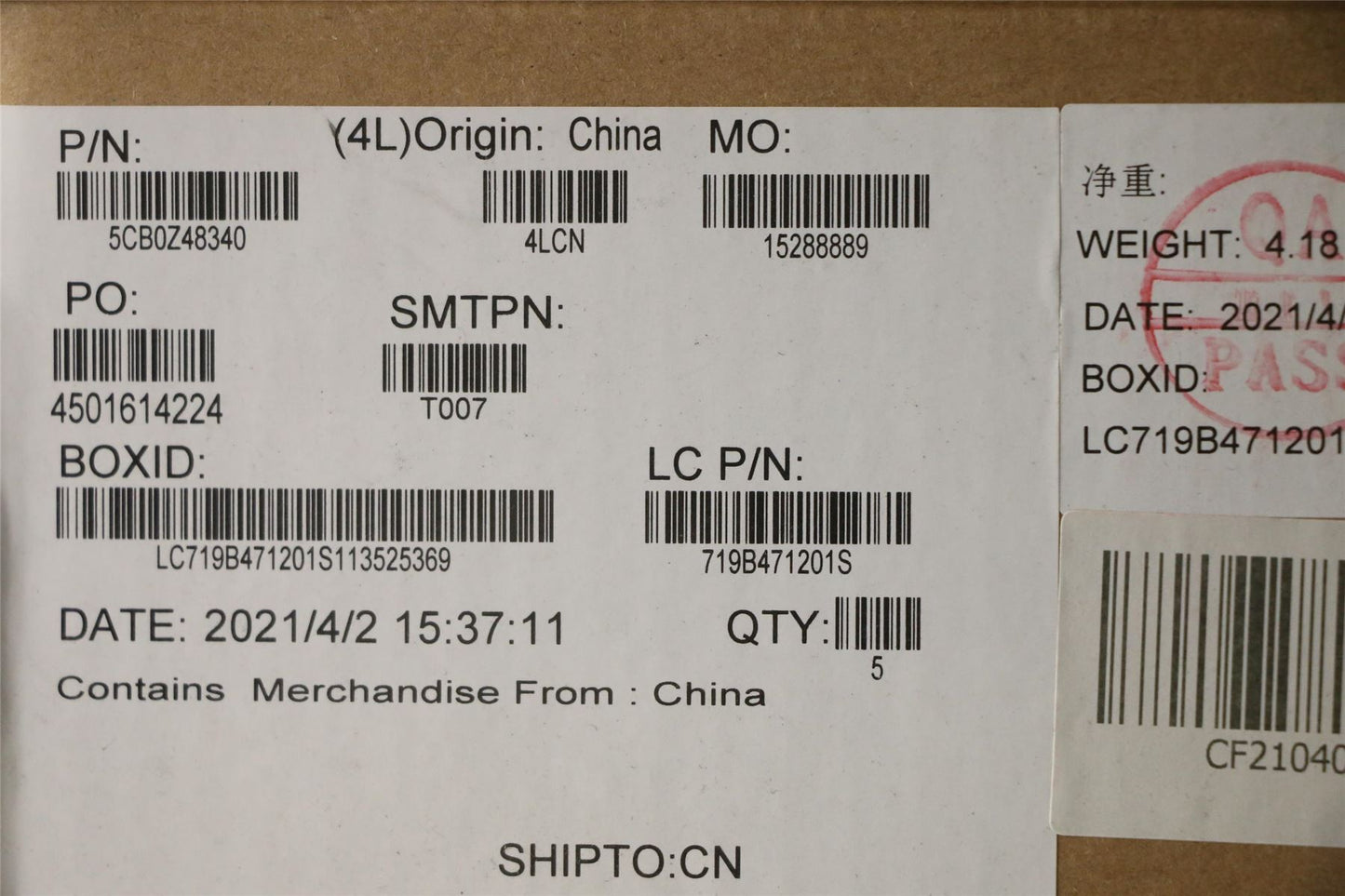 Lenovo Upper Case ASM_UKR L82GXFPIGDIS 5CB0Z48340