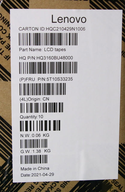 Lenovo 5T10S33235 TAPE Removable Tape H 82L5