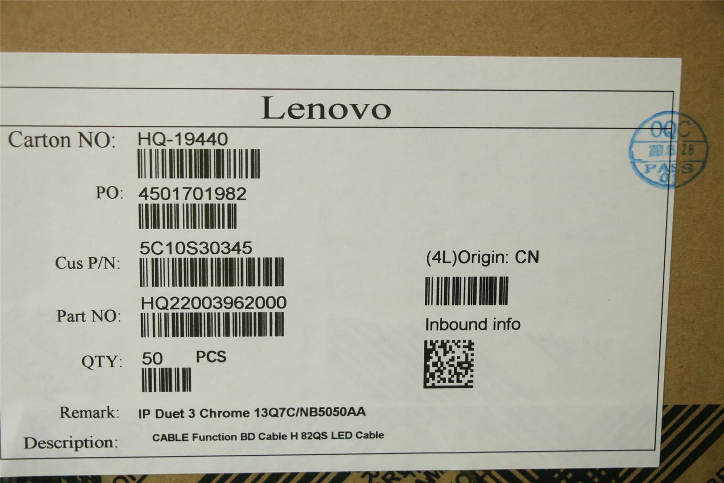 Lenovo Function BD Cable H 82QS LED Cable 5C10S30345