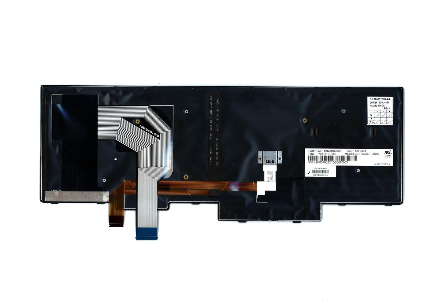Lenovo ThinkPad T570 P51s Keyboard Danish Black Backlit 01ER550