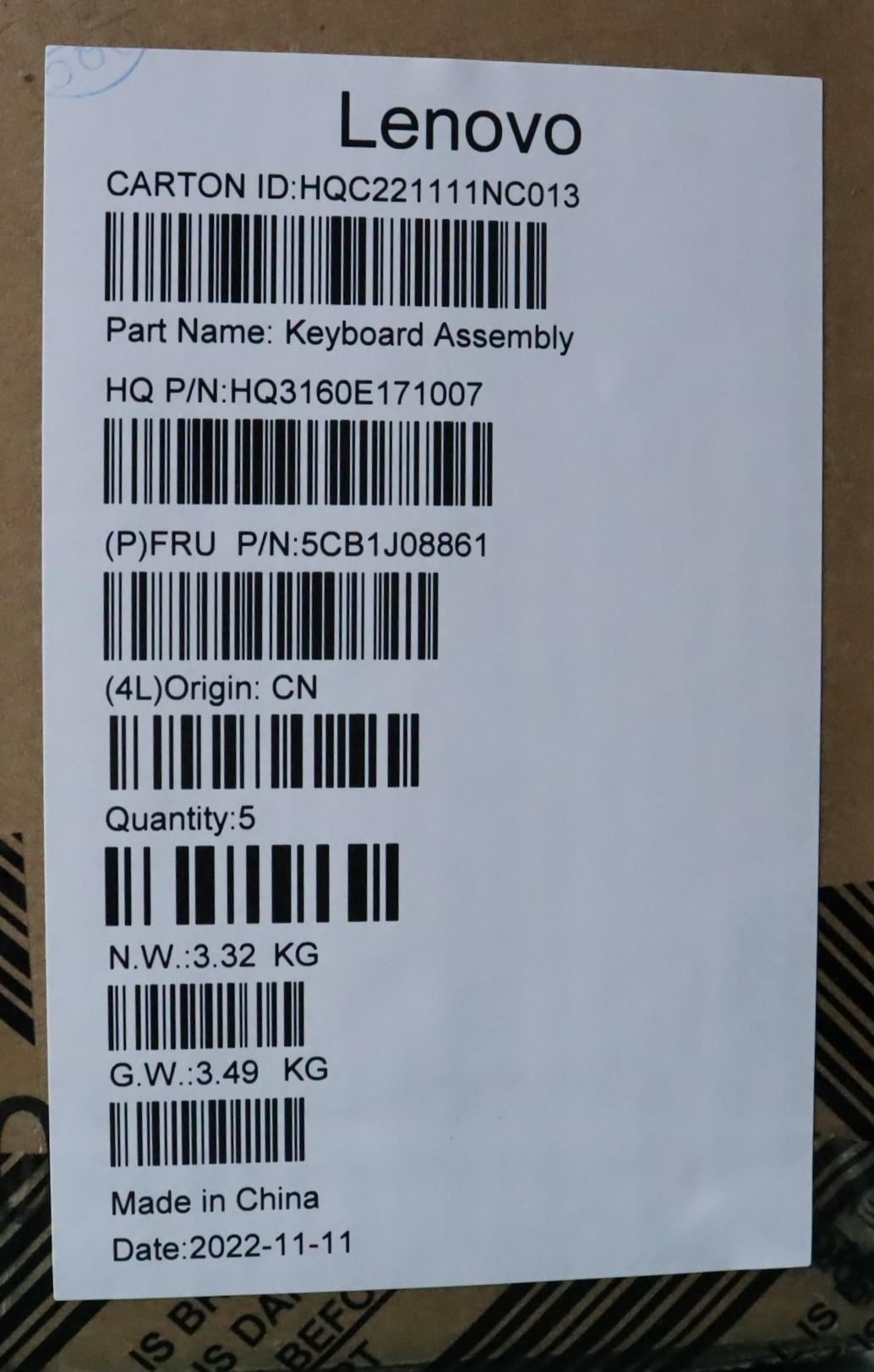Lenovo Upper Case ASM_ITA H 82SN STGY UMA 5CB1J08861