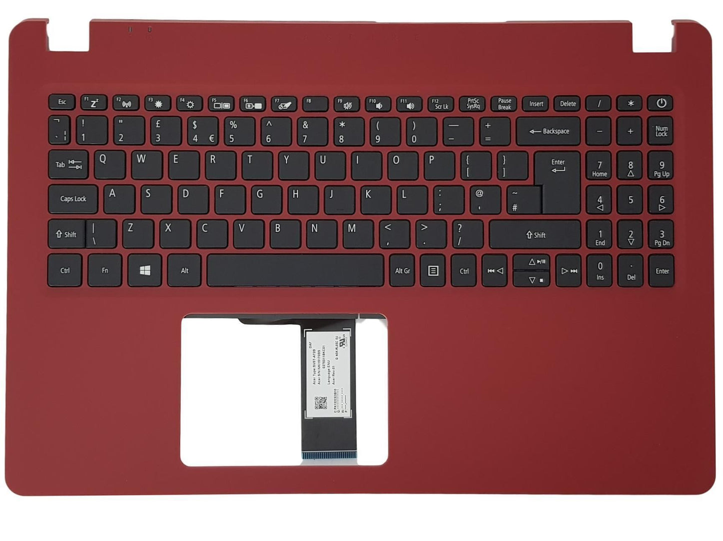 Acer Aspire A315-42 A315-54 A315-54K Palmrest Cover Keyboard UK Red 6B.HHRN2.013