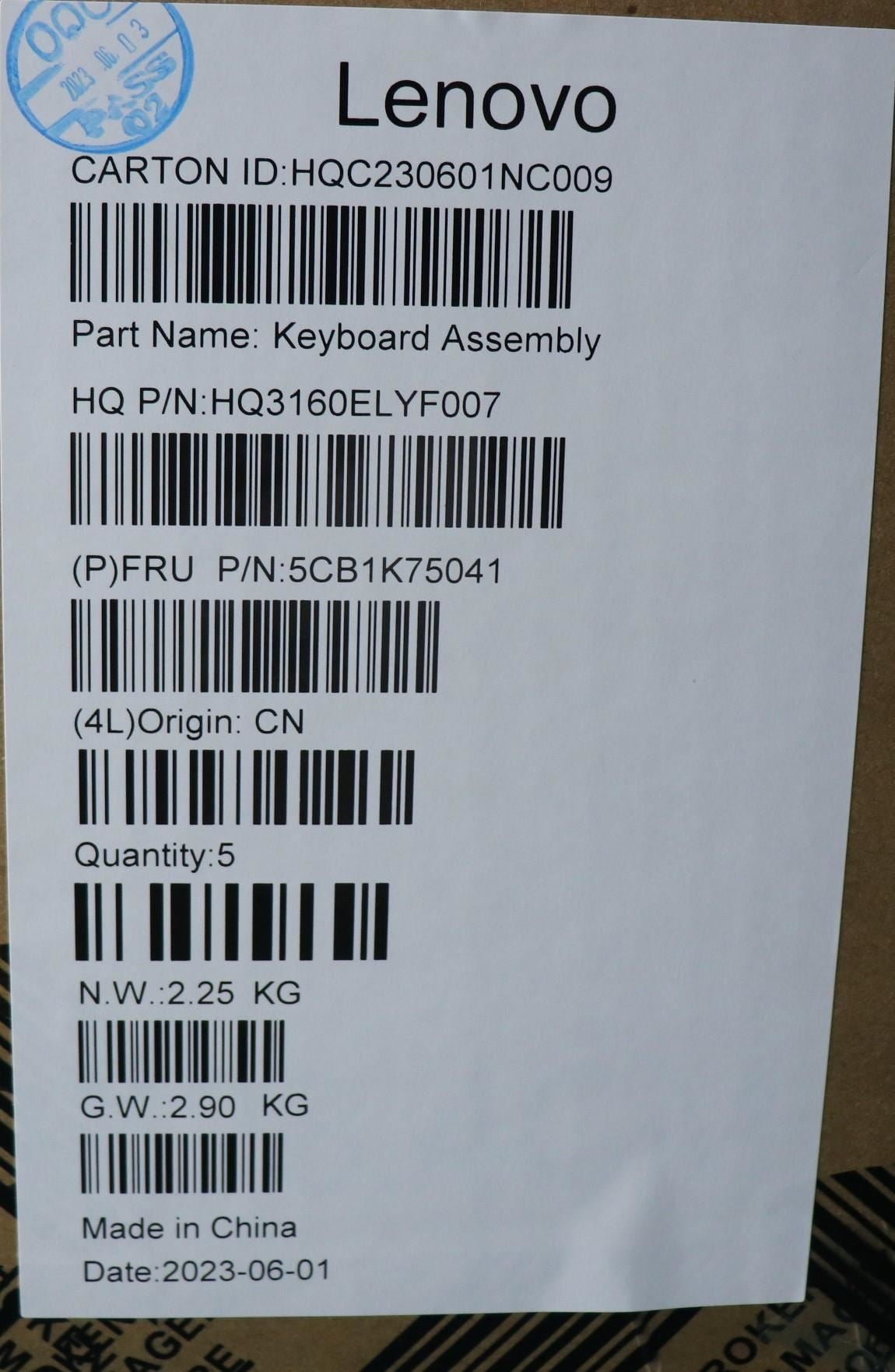 Lenovo Yoga 6 14IRP8 Palmrest Cover Touchpad Keyboard US Euro 5CB1K75041