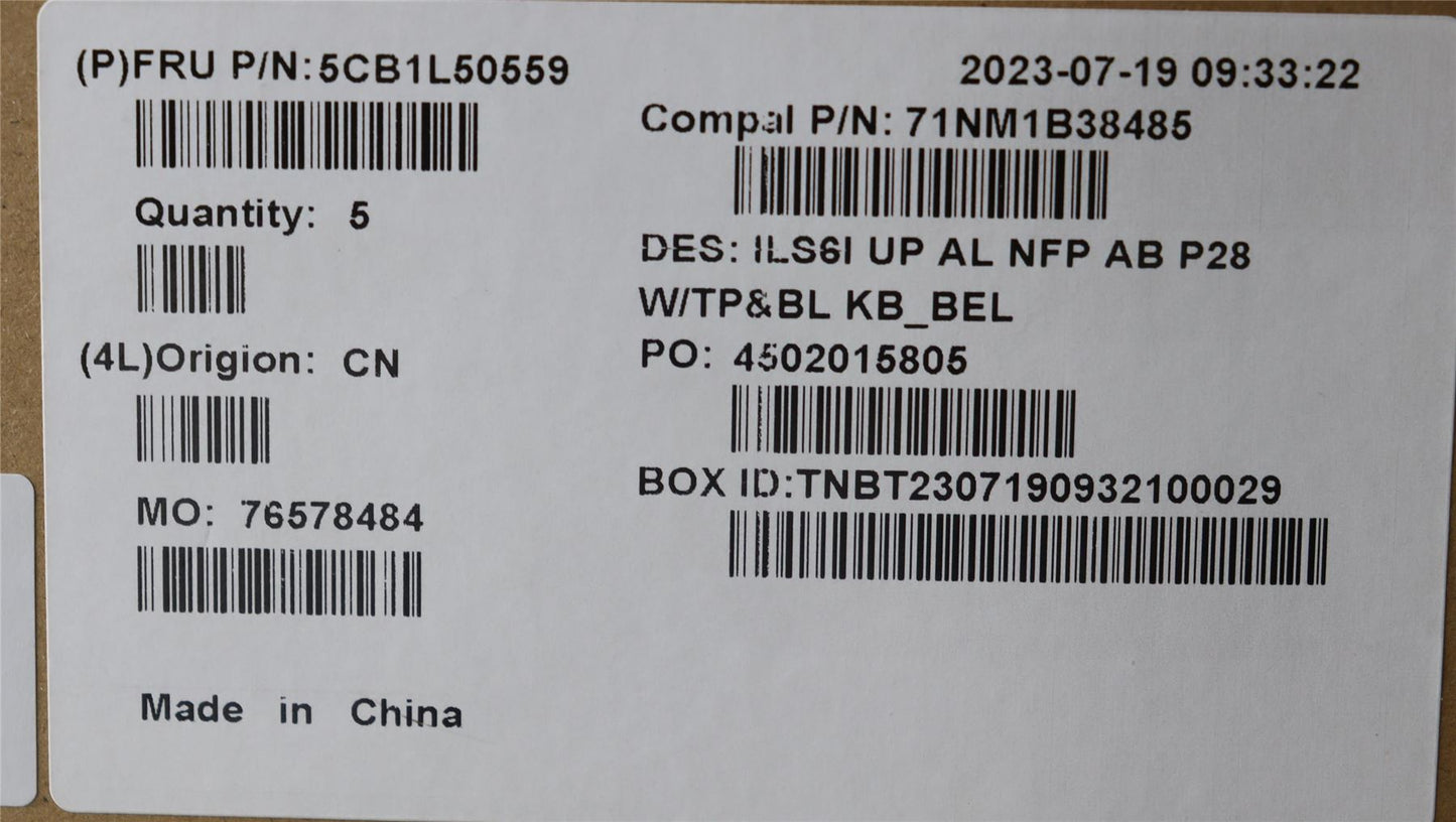 Lenovo UpCase_BEL C82XF NFP AB BL ALDF 5CB1L50559
