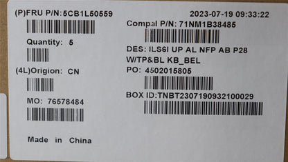 Lenovo UpCase_BEL C82XF NFP AB BL ALDF 5CB1L50559