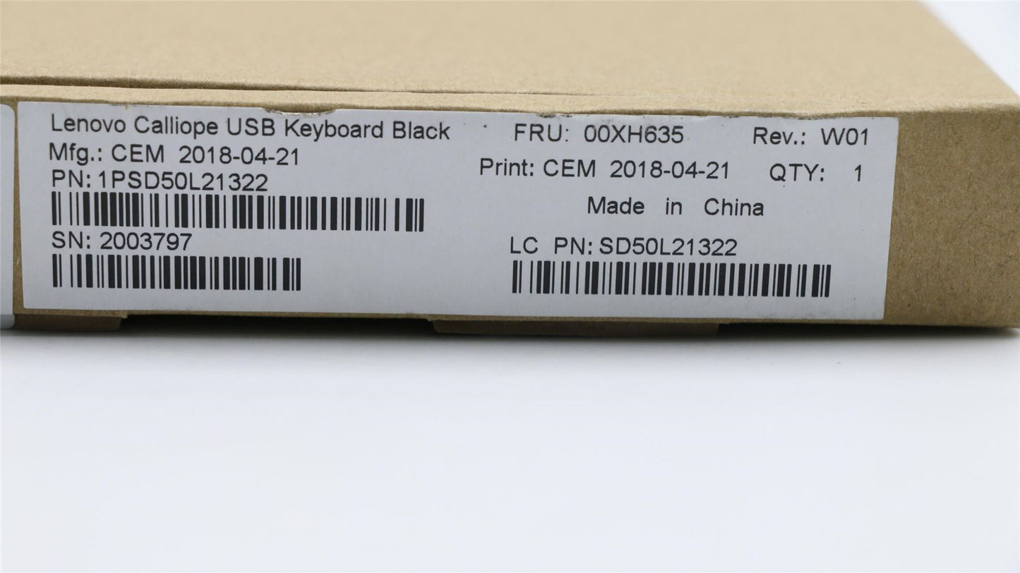 Lenovo USB Calliope KB BK CAN ENG/FRA 00XH635