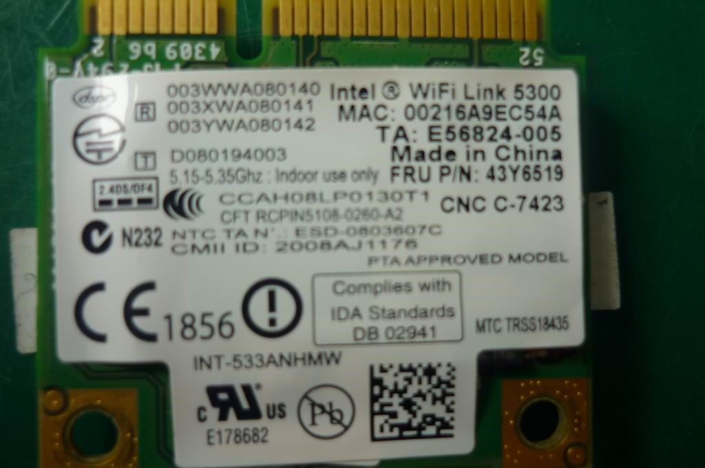 Lenovo 5300N MOW M NB HMC ?T??í??¨￡¨ PCIe PCI Intel Board 20002034