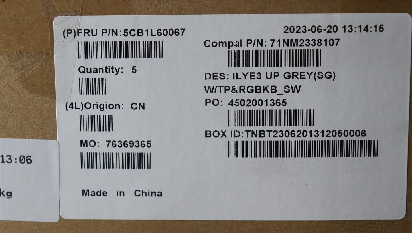 Lenovo Slim 5 16IRH8 Palmrest Cover Touchpad Keyboard Switzerland 5CB1L60067