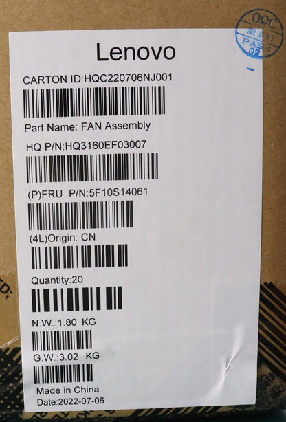 Lenovo System FAN H 21EL L_R 5F10S14061