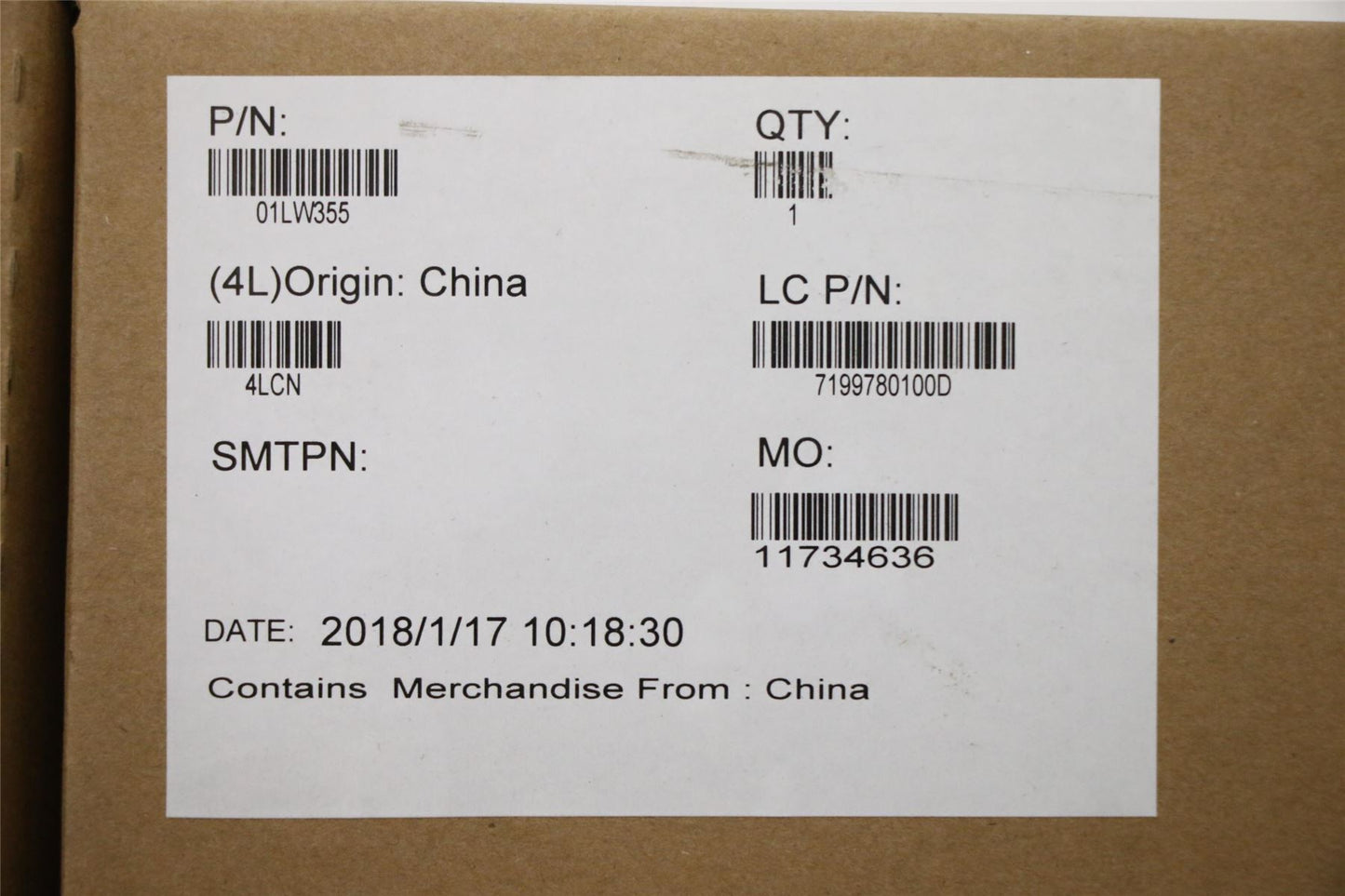 Lenovo 01LW355 IHDG620 i5-7300U DC WIN NA YT