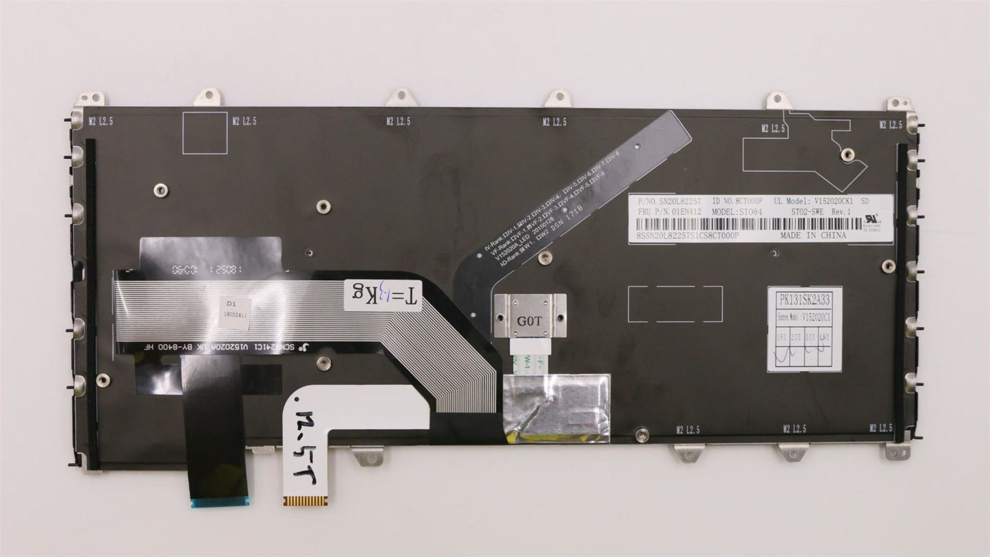 Lenovo Yoga 370 Keyboard Swedish Finnish Black Backlit 01EN412