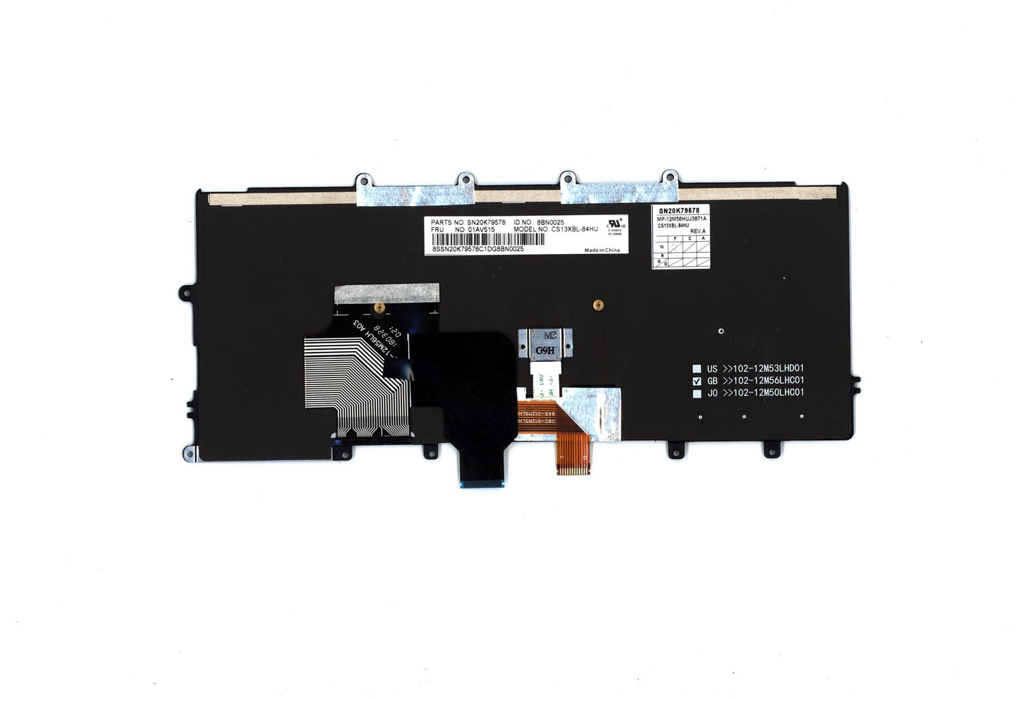 Lenovo ThinkPad X260 Keyboard Hungarian Black Backlit 01AV515