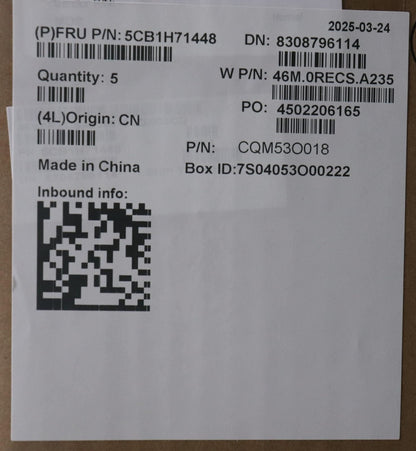 Lenovo Upper Case ASM_CZE/SLK W82R9 SG BL 5CB1H71448