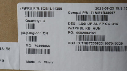 Lenovo IdeaPad 5 16ABR8 Palmrest Cover Touchpad Keyboard Hungarian 5CB1L11380