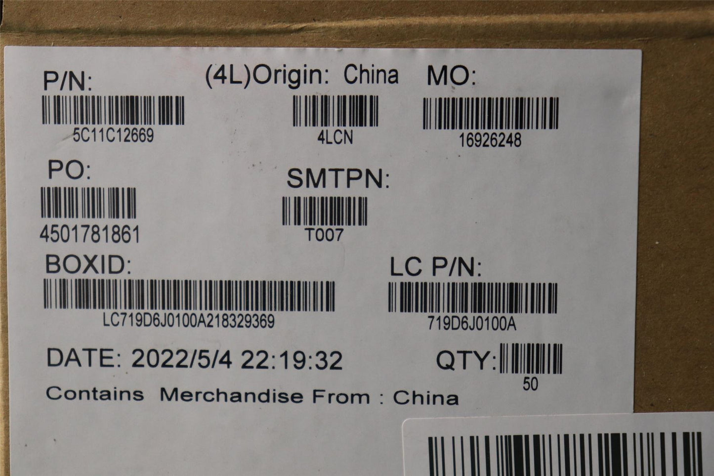 Lenovo FRU CABLE M/B-FPR/B FPC 5C11C12669
