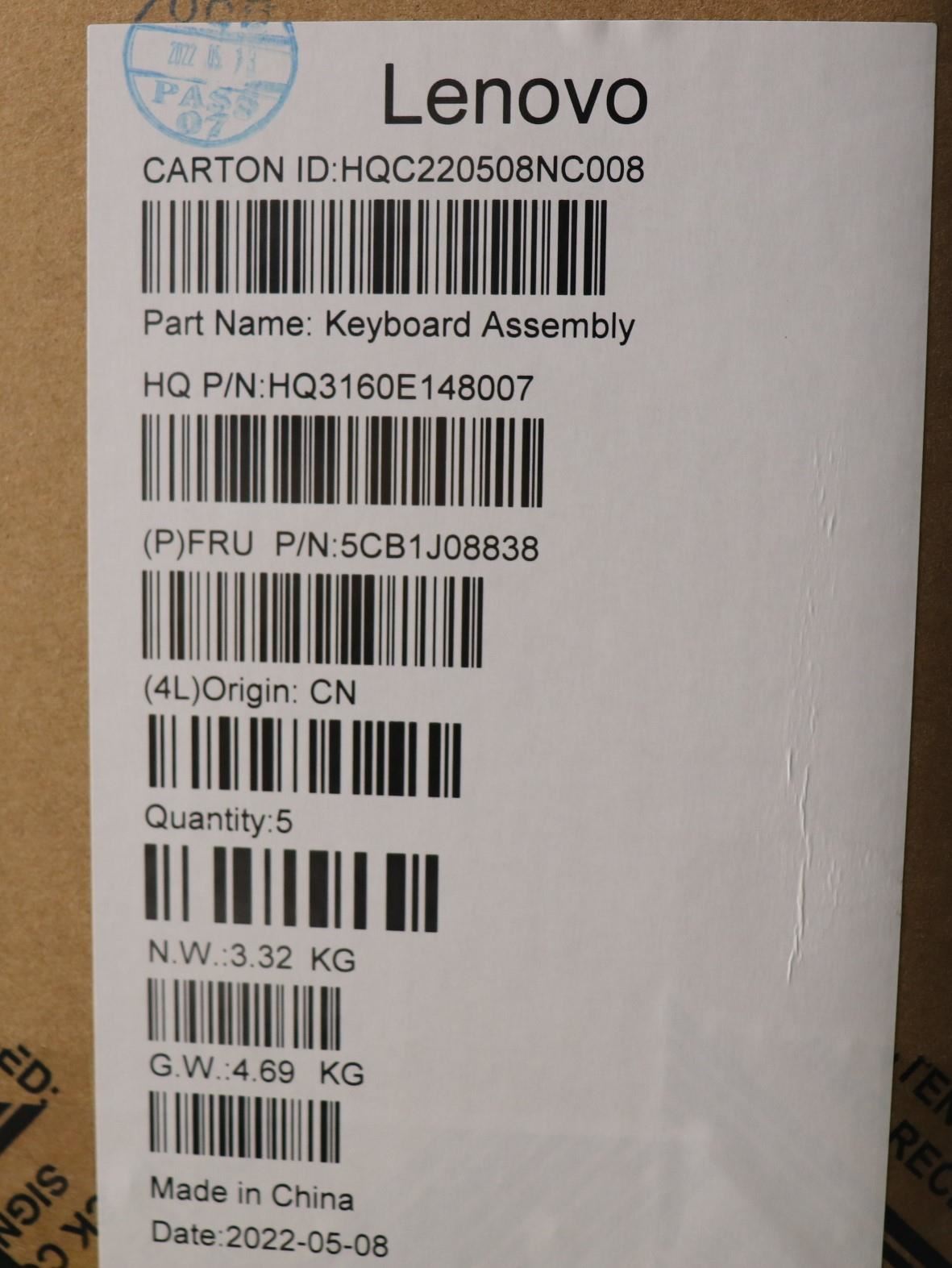 Lenovo IdeaPad 5 16ARH7 Palmrest Cover Touchpad Keyboard Switzerland 5CB1J08838