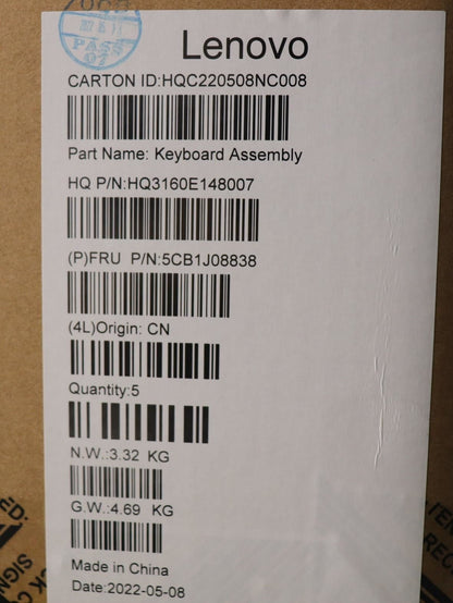 Lenovo IdeaPad 5 16ARH7 Palmrest Cover Touchpad Keyboard Switzerland 5CB1J08838