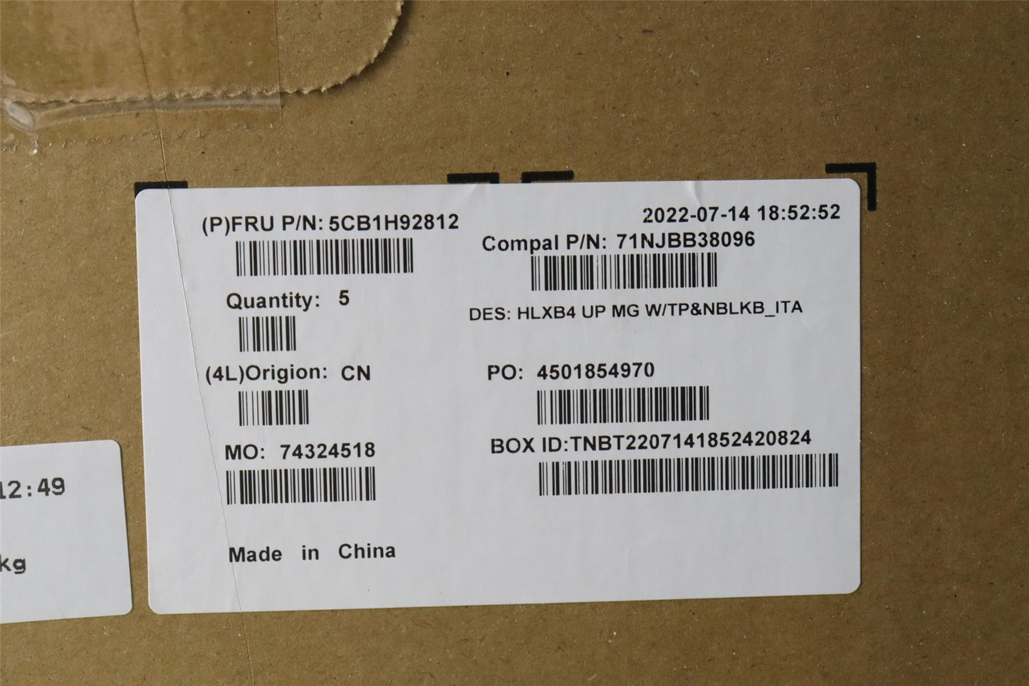 Lenovo ThinkBook 14 G4 ABA Palmrest Cover Touchpad Keyboard Italian 5CB1H92812