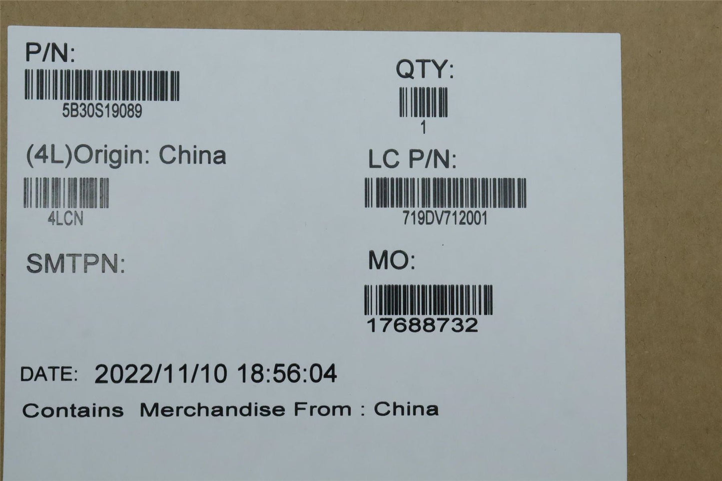 Lenovo Bezel L 82V8 w/ Removable tape 5B30S19089