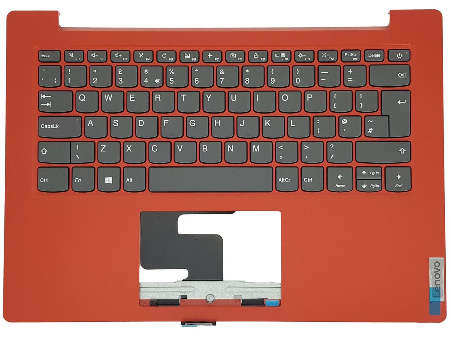 Lenovo IdeaPad 1-14IGL05 Keyboard Palmrest Top Cover UK Orange 5CB0X57025