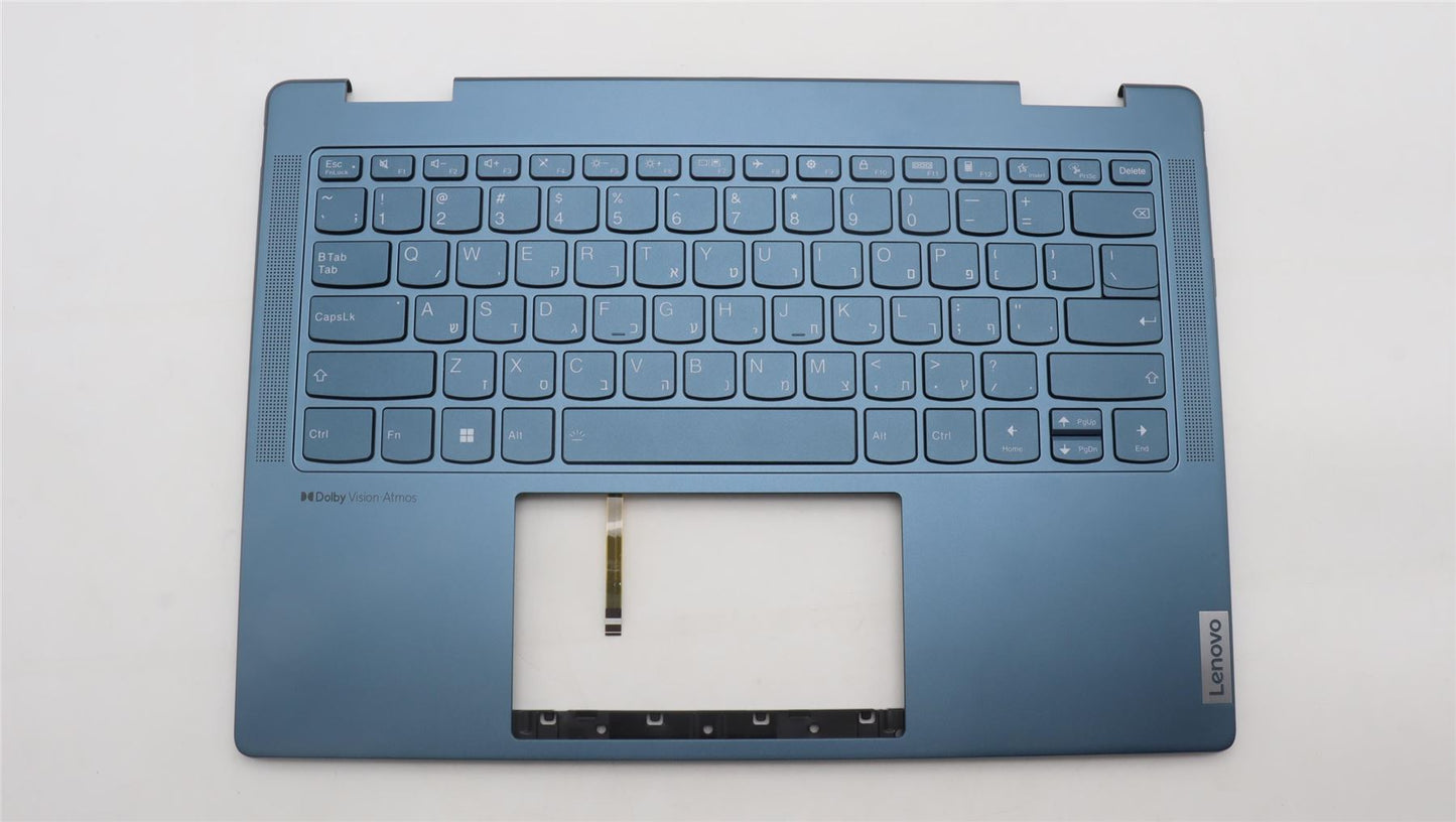 Lenovo Yoga 7 14IRL8 Keyboard Palmrest Top Cover Hebrew Tidal Teal 5CB1L40856