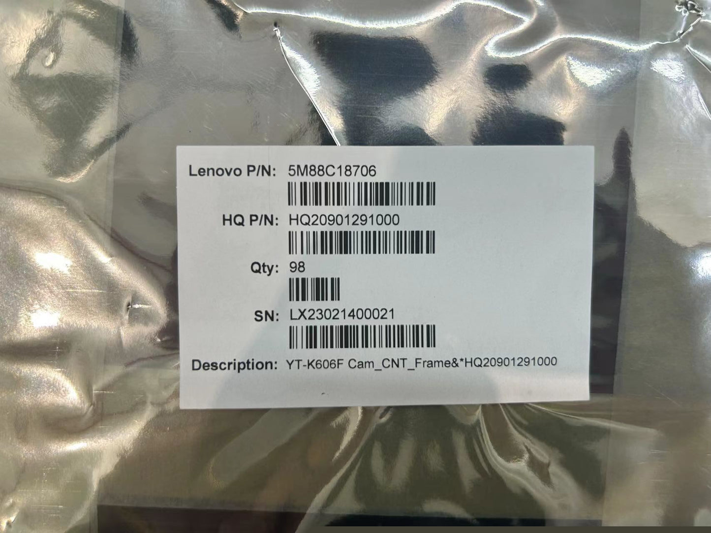 Lenovo YT-K606F Cam_CNT_Frame&*HQ20901291000 5M88C18706