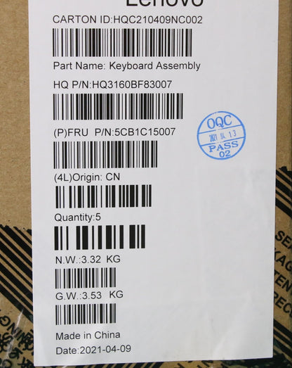 Lenovo Yoga 7-13ACN05 Palmrest Cover Keyboard UK Europe Silver 5CB1C15007